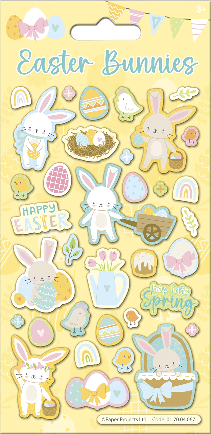 Easter Bunnies Sparkle Stickers