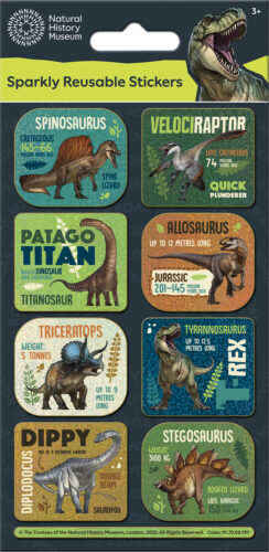 NHM Dinosaurs Captions Foiled Sticker Pack