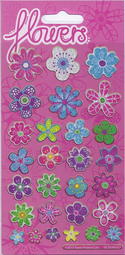 Pretty Flowers Sparkle Stickers