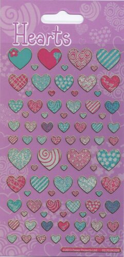 Pattern Hearts Sparkle Stickers