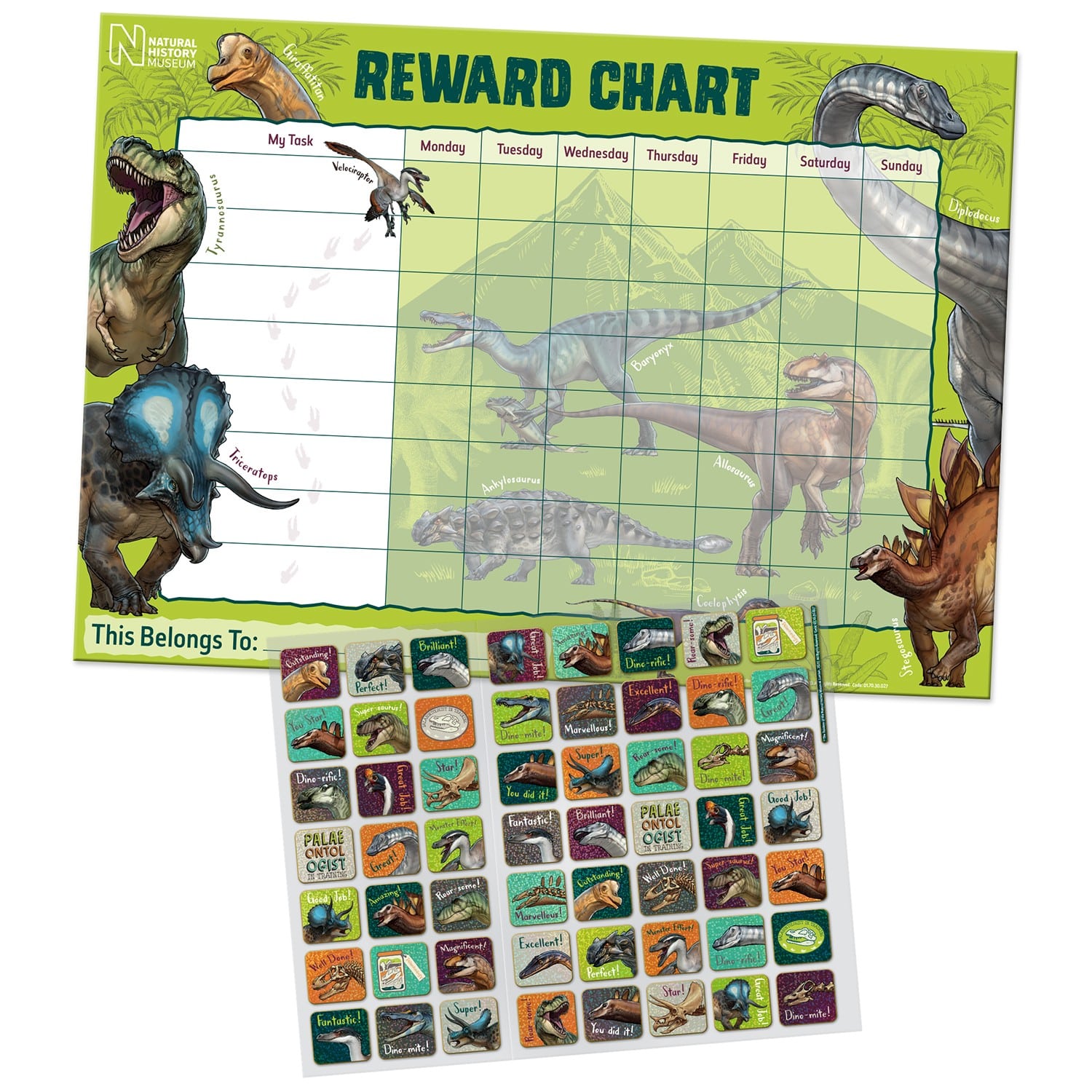 NHM Dinosaur Reward Chart